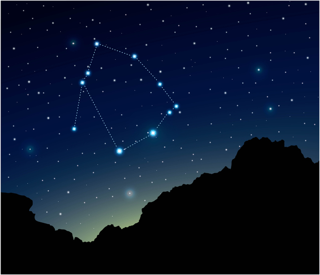 Constellation Ophiuchus in night sky