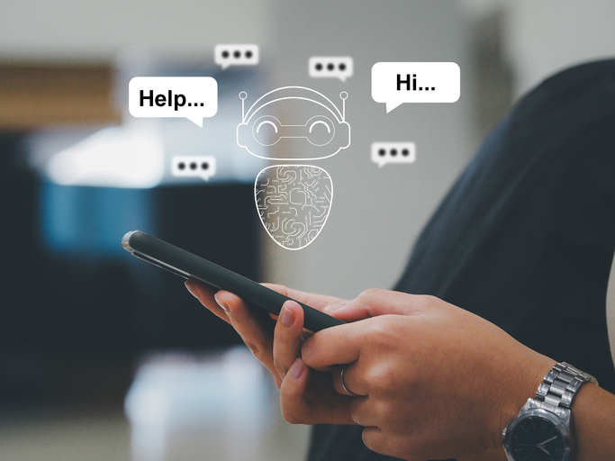 AI Chat application users give advice or help customers