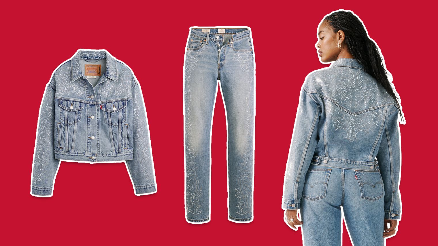 Beyoncé x Levi’s® denim ženska jaknav i 501® Curve ženske farmerke