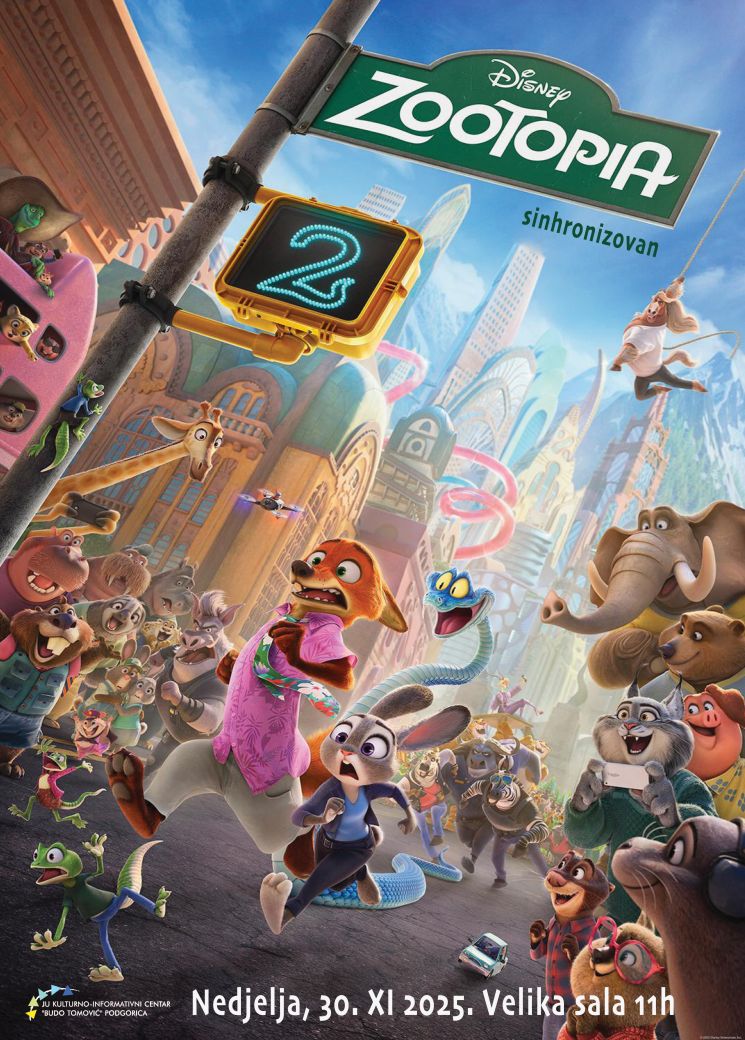 Animirani film „Zootropolis 2” 30. novembra u KIC-u