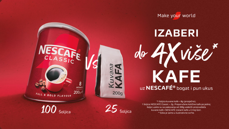 Više šoljica, isti bogat ukus: Nescafe nova dimenzija uživanja u kafi