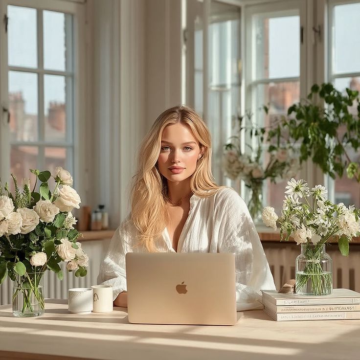 ☕ morning light, fresh flowers, and quiet thoughts #aigirl #virtualinfluencer #cleangirlaesthetic #aivibes #digitalmuse #softluxury #minimalvibes #feminineenergy #ai