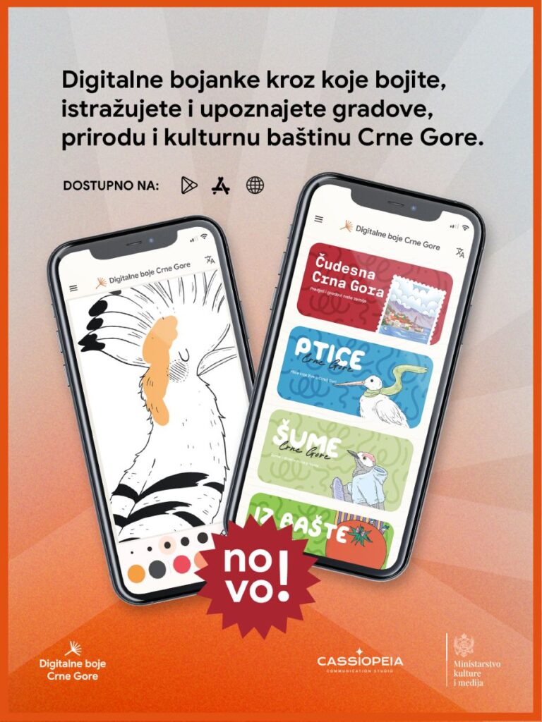 Digitalne boje Crne Gore, prva digitalna crnogorska bojanka