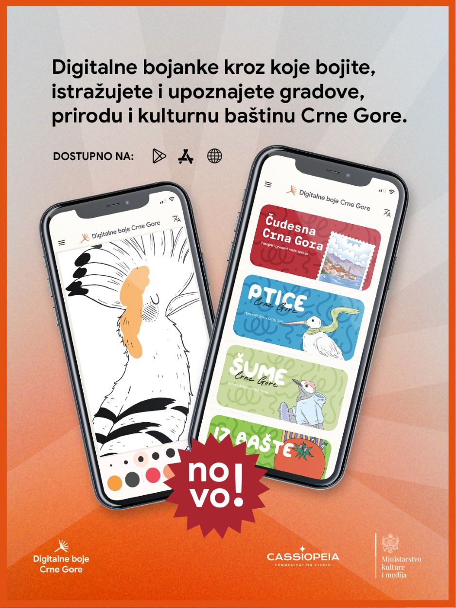 Digitalne boje Crne Gore, prva digitalna crnogorska bojanka